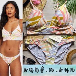 Billabong 🌴 Tropic Jungle V-Neck Cami Bikini Top | Reversible Lowrider Bottom